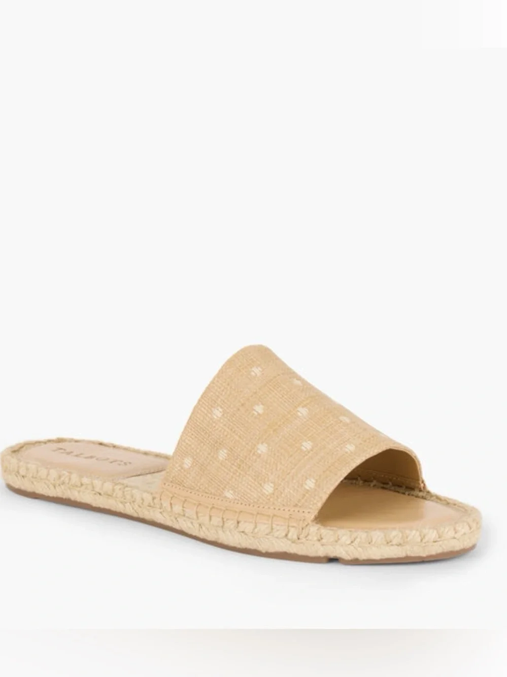 NWOB TALBOTS LLYSSA ESPADRILLE POLKA DOT SLIP ON SANDALS SZ 8